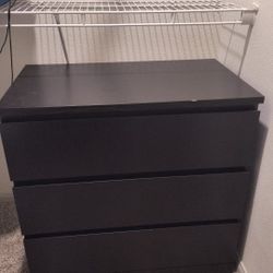 Ikea Malm 3 Drawer Dresser (Black)