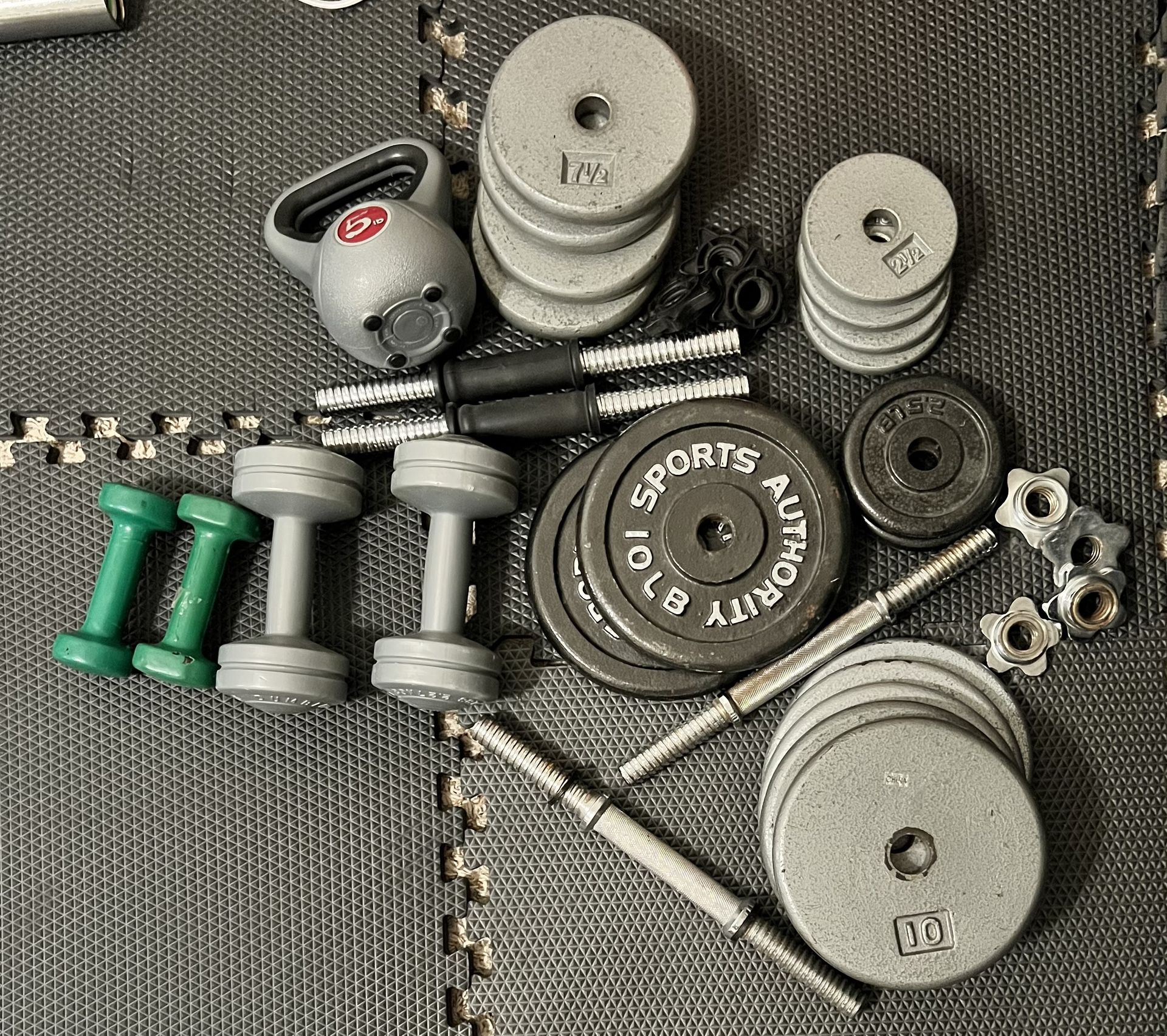 115 Pound Adjustable Dumbbell Set And Accessories
