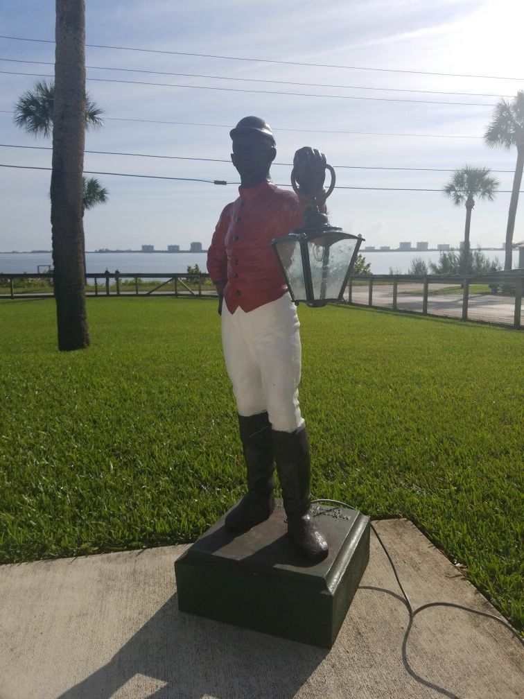 Antique Mckittrick Foundry Co Cast Iron Lawn Jockey