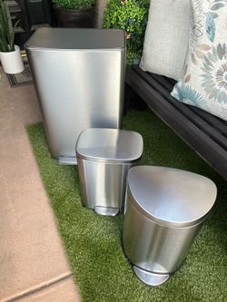 Stainless Steel Trash Cans Set