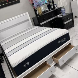 4pc Queen Bedroom Set 🎨 Black, White Or Grey Color Available 