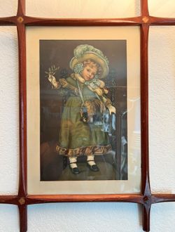 Antique Victorian Lithograph in Adirondack Frame