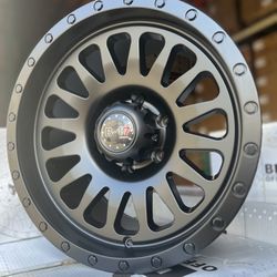 (4) 17X9 BRAND-17 MATT BLACK OFF-ROAD RIMS (6X139.7) ONLY