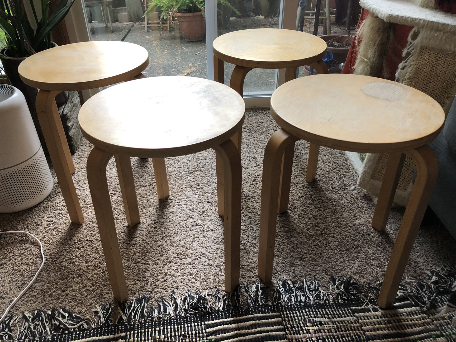 Set of 4 IKEA Stools Plant/Speaker Stand