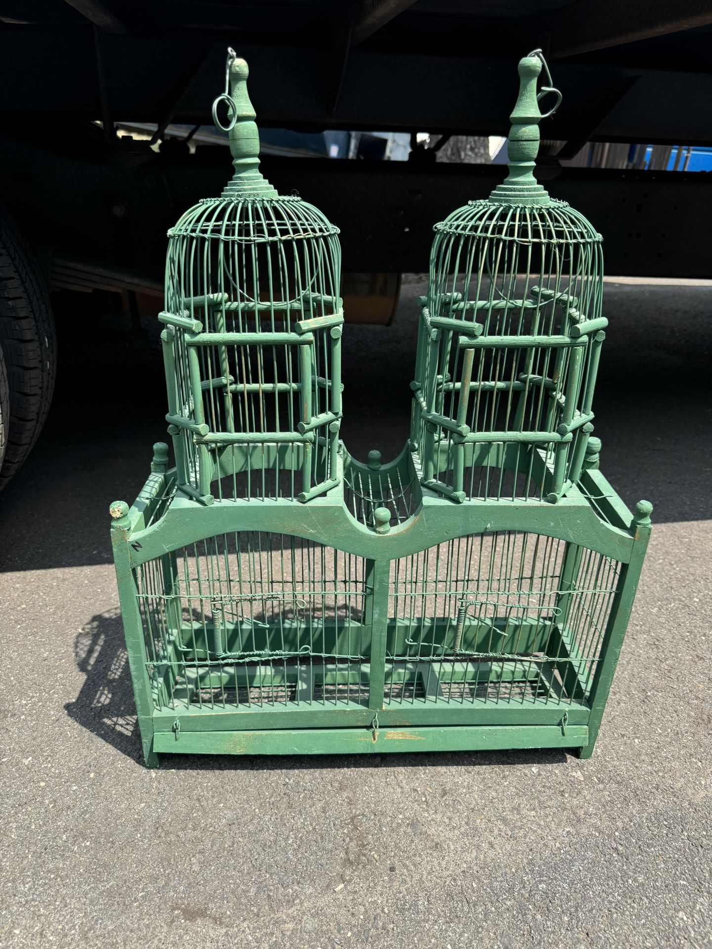 Vintage French Double Tower Bird Cage