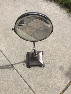 Vintage silver makeup mirror