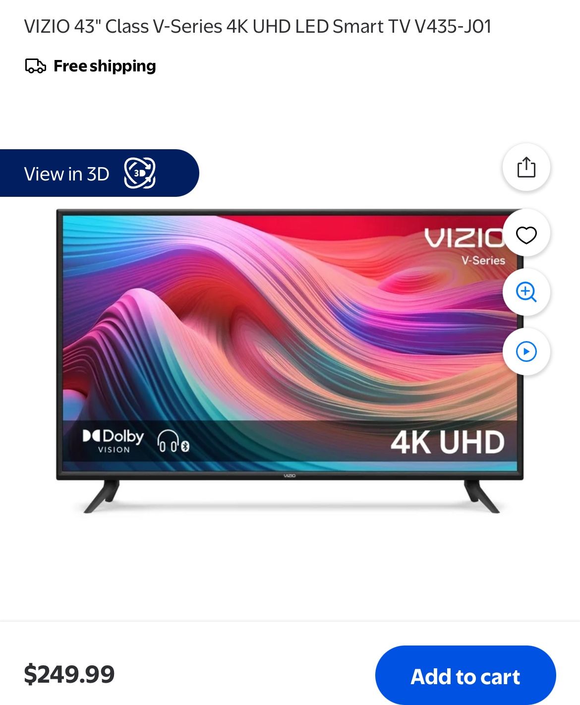 VIZIO Class V-Series 43” 4K UHD Smart TV