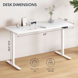 FLEXISPOT 63"x28" Electric Standing Desk, White