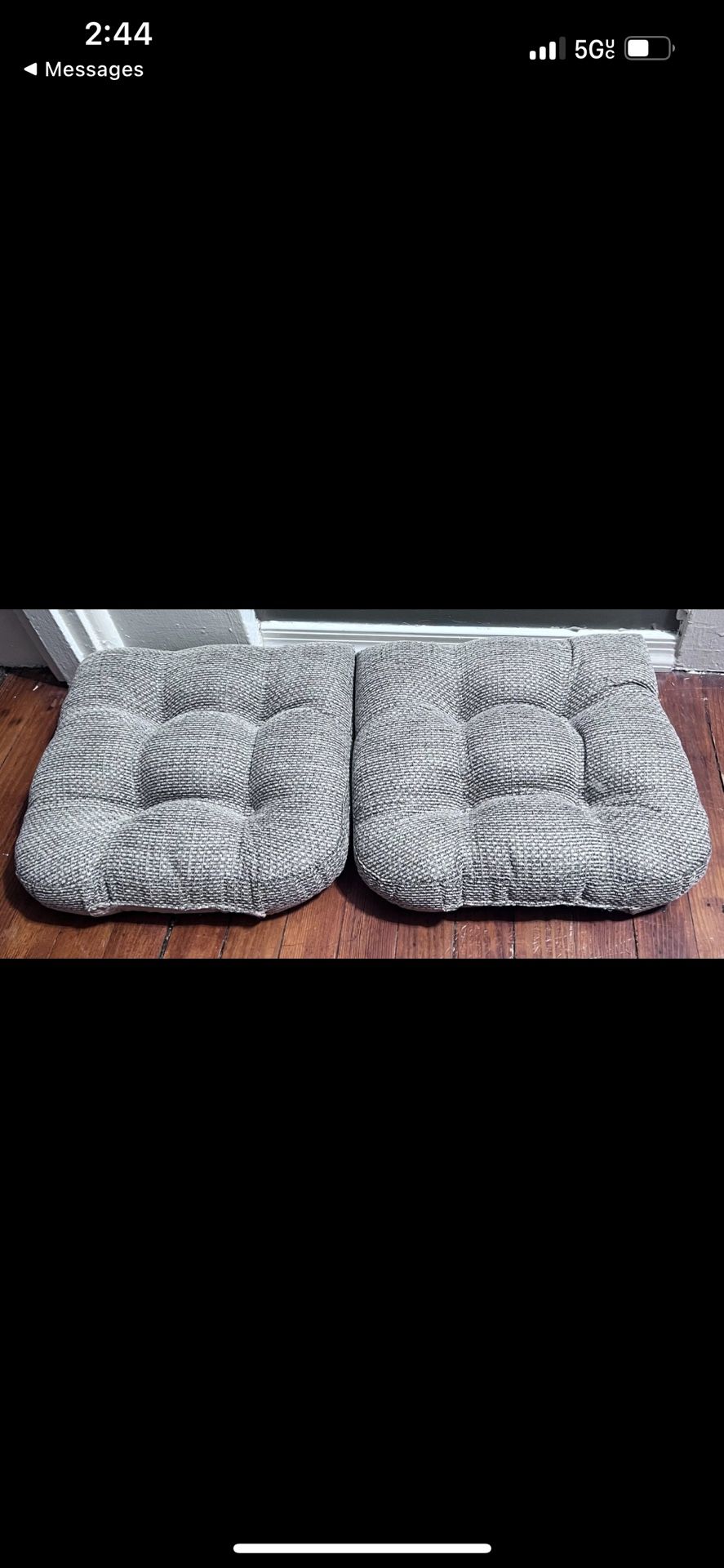 Gripper 15" x 15" Tyson Universal Chair Cushion Set of 2 - Natural: Indoor Dining & Kitchen Seat Cushions, Solid Tan, Polyester