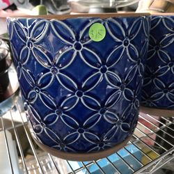 2 Set of Southern Patio Griffy Blue Ceramic