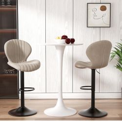 Bar Stools 1 Modern Swivel Bar Chairs, Barstool Counter Height with High Backrest