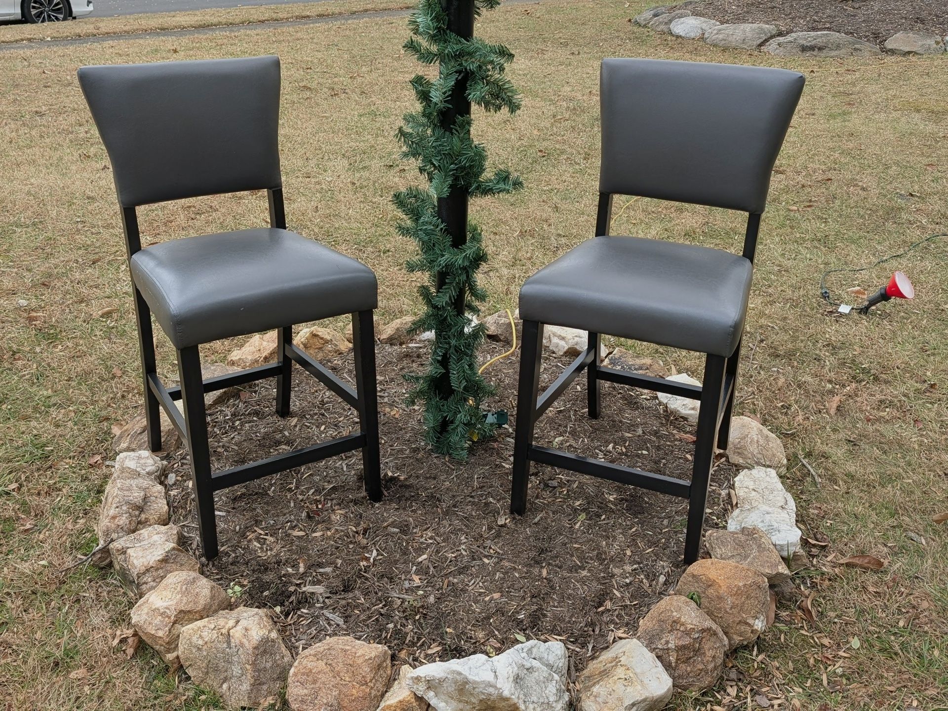 Faux Leather Counter-Height Bar Stools – Set of 2