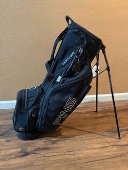 PING Hoofer Black Stand Golf Bag 5-Way Dividers Dual Should Strip