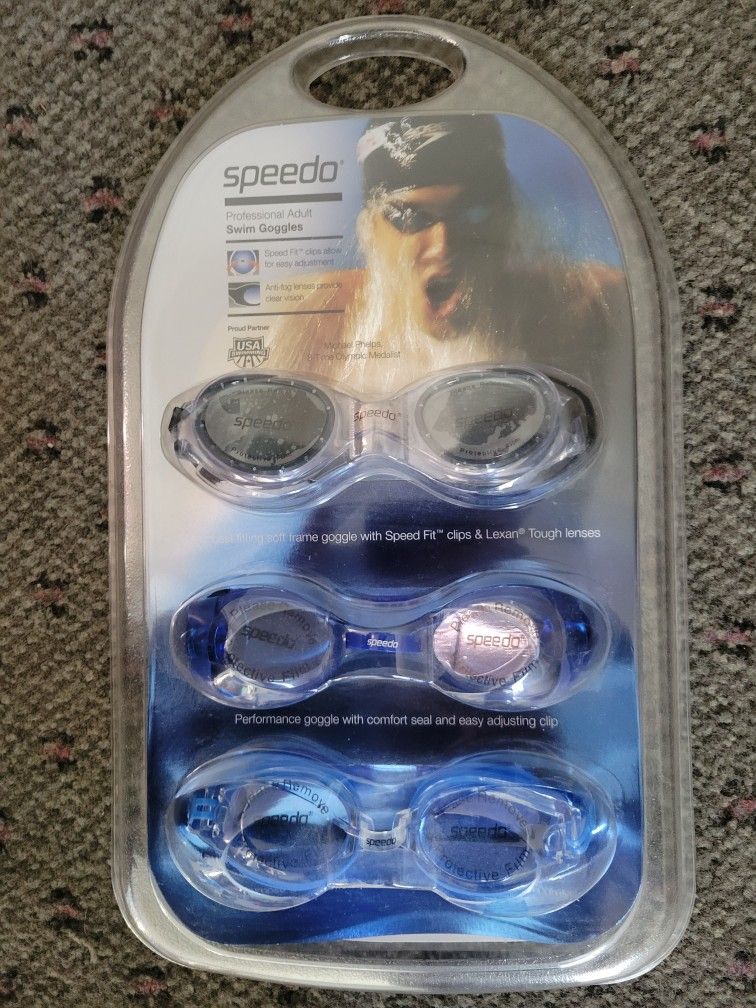 Brand New 3 Pack Speedo Professional Goggles