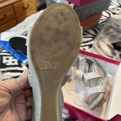 Silver Wedge Sandals