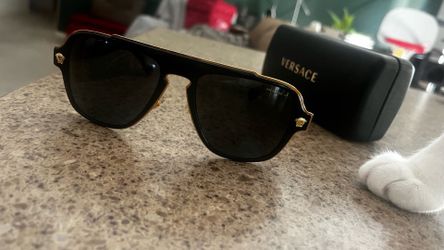 Versace black & gold polarized women sunglasses