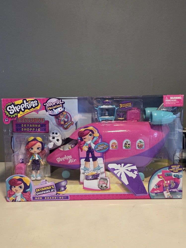 Shopkins Skyanna's World Vacation Jet 2016 (Airplane) New Sealed with Exclusives