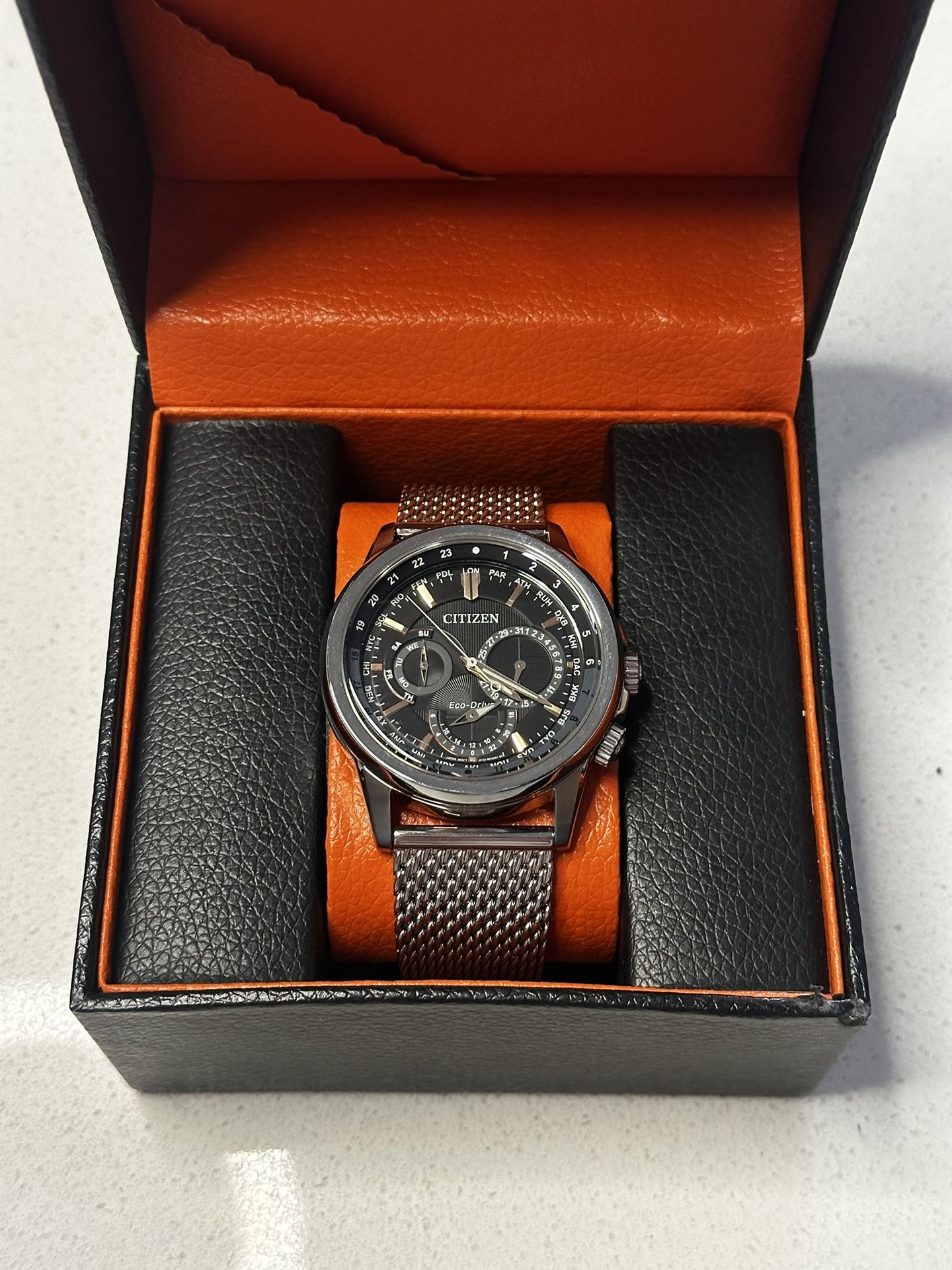 Citizen Men’s Eco Drive Stainless Steel Mesh Band Blue Dial Mesh Bracelet