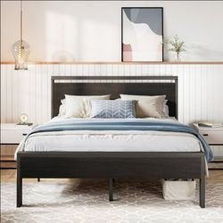Queen Size Bed Frame - Metal Platform - Headboard and Footboard
