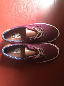 Maroon & Leather Vans size 9