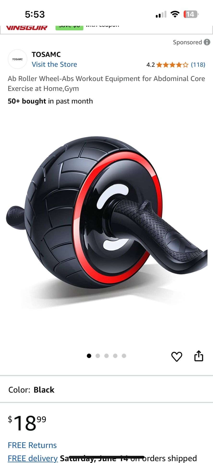 Ab Roller Wheel-Abs Workout Equipment for Abdominal Core Exercise at Home,Gym