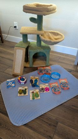Ultimate Kitten / Cat Starter Kit – Cat Tree, Toys, Bowls & Treats! $60 Firm for All