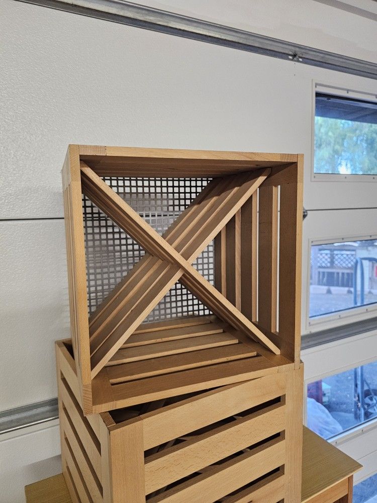 Wood Crate Wine Bottle Holder