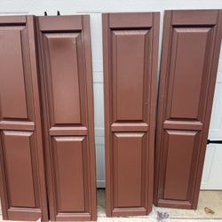 New (2) Sets Terra Brown  Vinyl Shutters 15”x 59” $20 A Set. Must Pickup