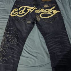 rare 2009 Ed Hardy Y2K jeans w/ dragon embroidery