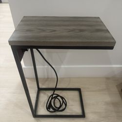 Side Table with Built-In Power Outlets & USB Ports