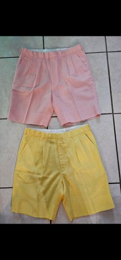 Trimingham's Of Bermuda Lot Of 2 Women's Shorts Size L 55% Linen 45% Polyester 