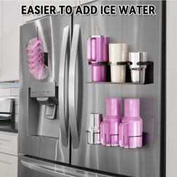 Magnetic Stanley Cup Water Bottle Fridge Organizer 2 Shelves + Lid Hanger NEW