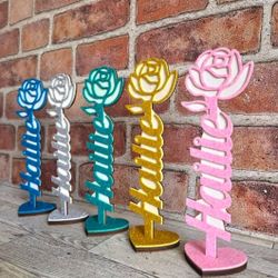 Personalized Name Wooden Rose/party Favors 