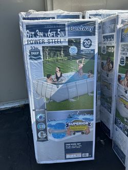 New Power Steel Pool Set 9'3" x 6'5" x 33"