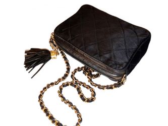 Authentic Vintage 1980's CHANEL Satin Evening Bag