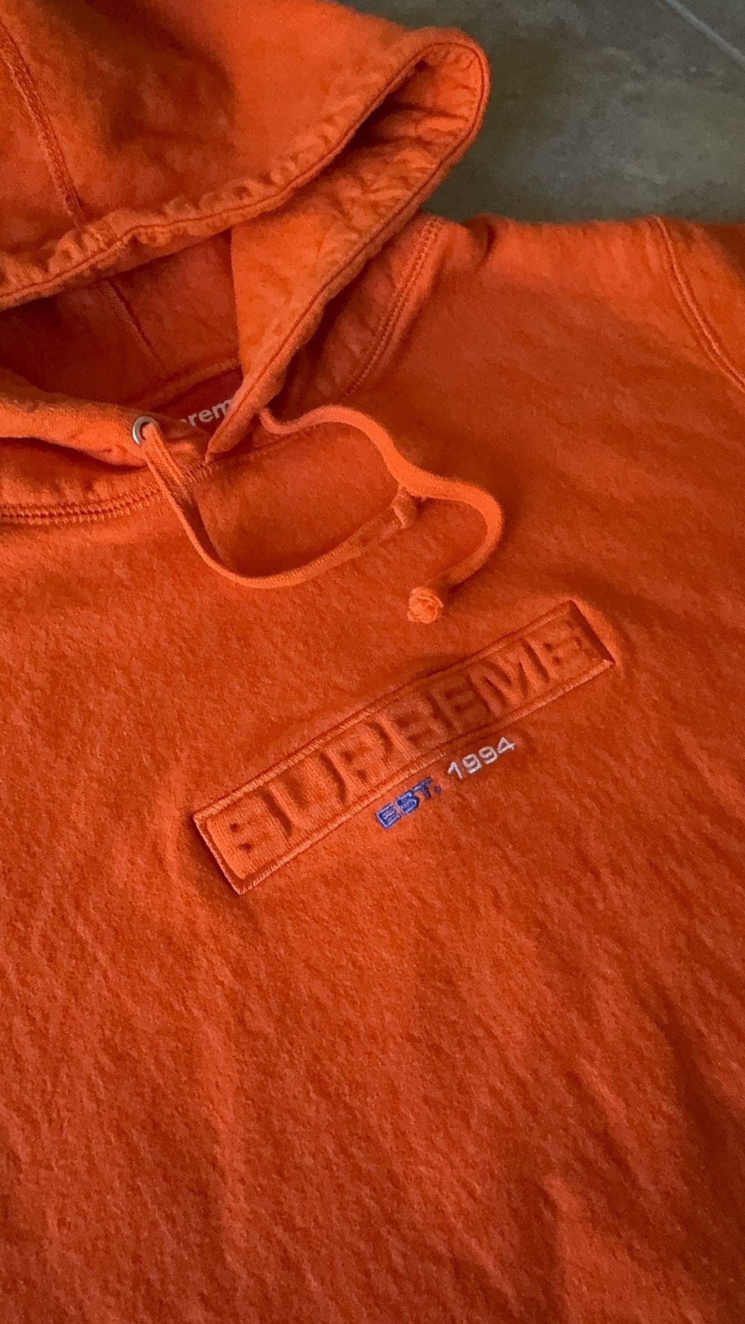 Supreme Hooded Sweatshirt Dark Orange Sz Large Hoodie Authentic NWT