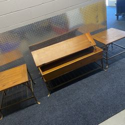 Coffee table and end tables selling as a lot