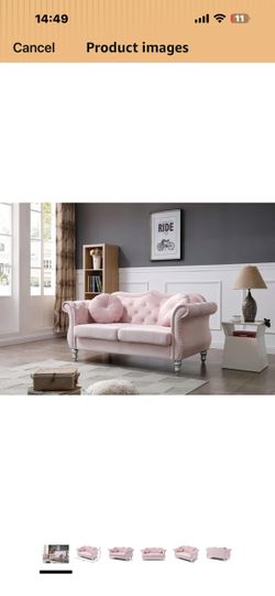 🛋️ BRAND NEW PINK Chesterfield Sofa Set (Loveseat + Armchair) – Still Wrapped!