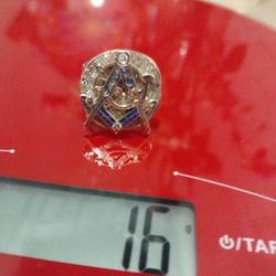 Freemasonry Diamond  Ring.  10k Rose gold 128Diamonds In Total 