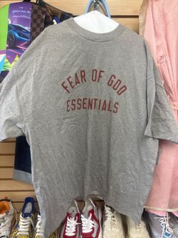 Fear of God Essentials Gray Graphic T-Shirt