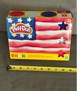 New Playdoh 12 Pack Red, White & Blue Patriotic Flag Set
