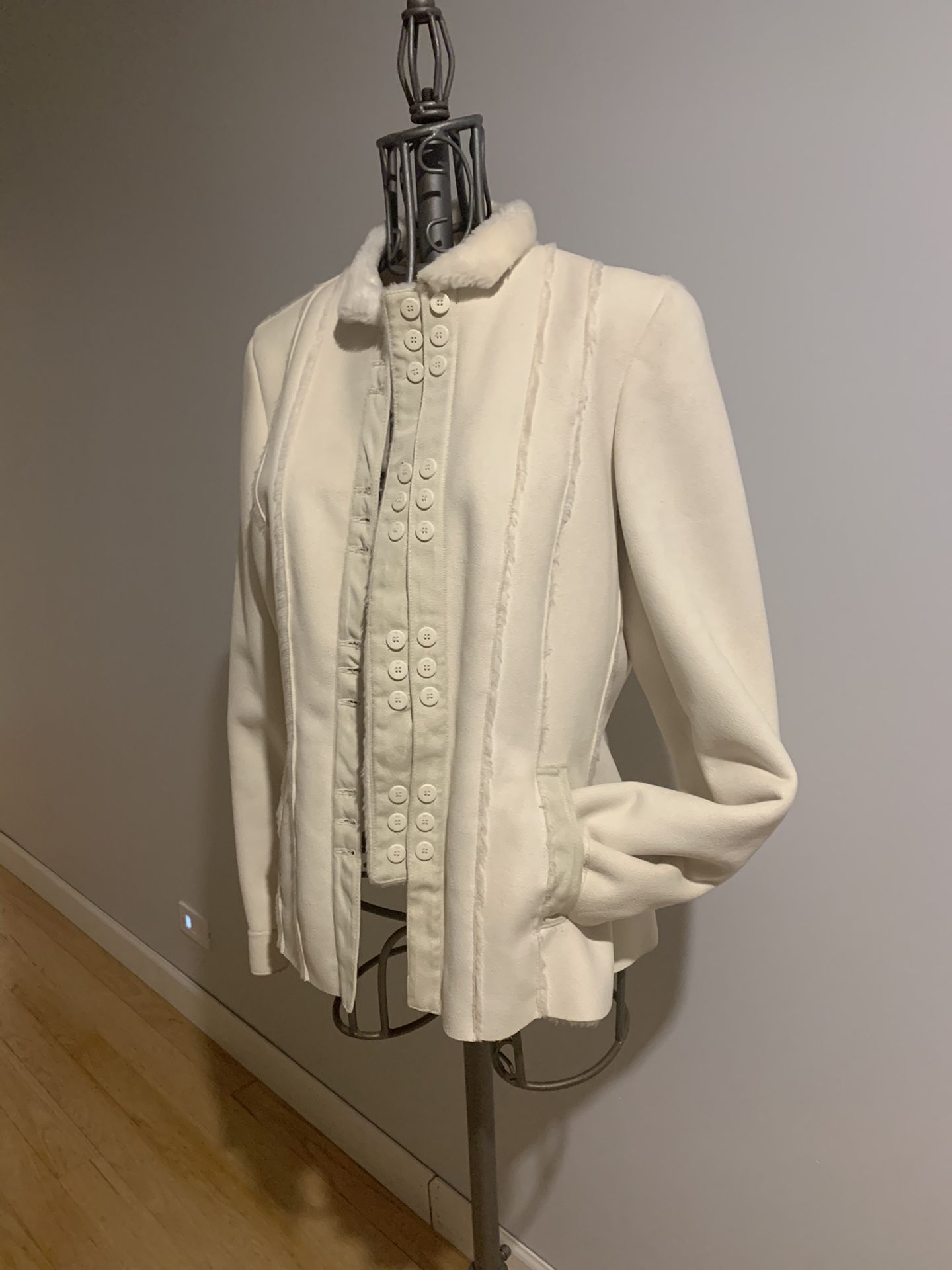 Georgia Armani faux shearling jacket