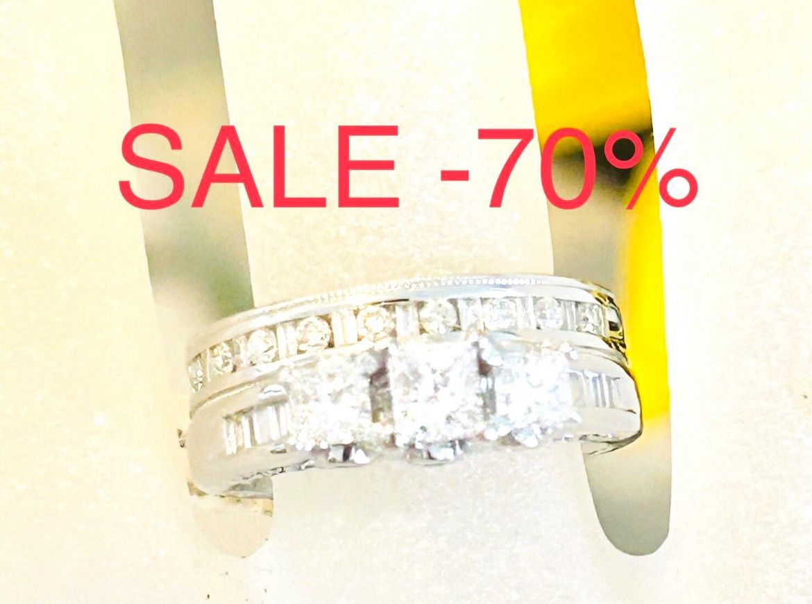 Engagement Ring Diamond Wedding Ring Set1.60 Carats NATURAL DIAMONDS 💎  Christmas 🎄SALE-70% FIND ANOTHER AT THIS PRICE ILL GIVE IT FOR $500 LESS !!!