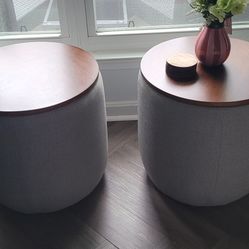 West Elm Upholstered Storage Ottoman (2)
