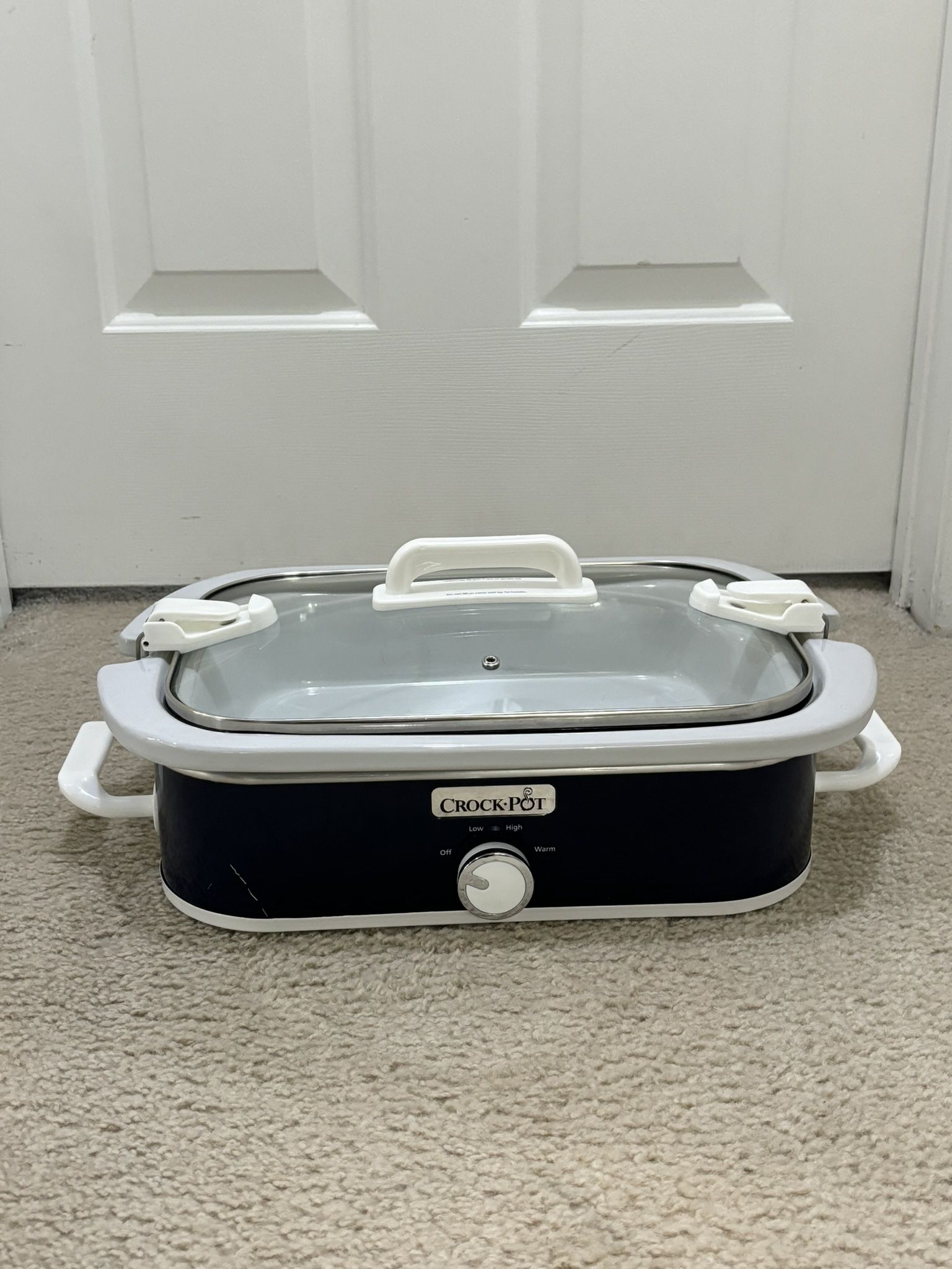 Crock Pot 3.5 Quart Rectangle Casserole Slow Cooker Used