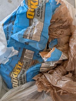 Open bag of Quikrete