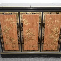 Large Vintage Oriental Asian French Country Side Table Sideboard Bar by Drexel