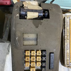 Vintage Mechanical Adding Machine w/ Paper Tape – Office Calculator – Industrial Desk Decor 