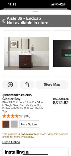 Glacier Bay Vanity 30 Inch Combo