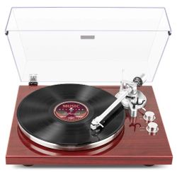 Belt Drive Turntable with Bluetooth Connectivity, Built-in Phono Pre-amp, USB Digital Output Vinyl Stereo Record Player with Magnetic Cartridge, 33 or